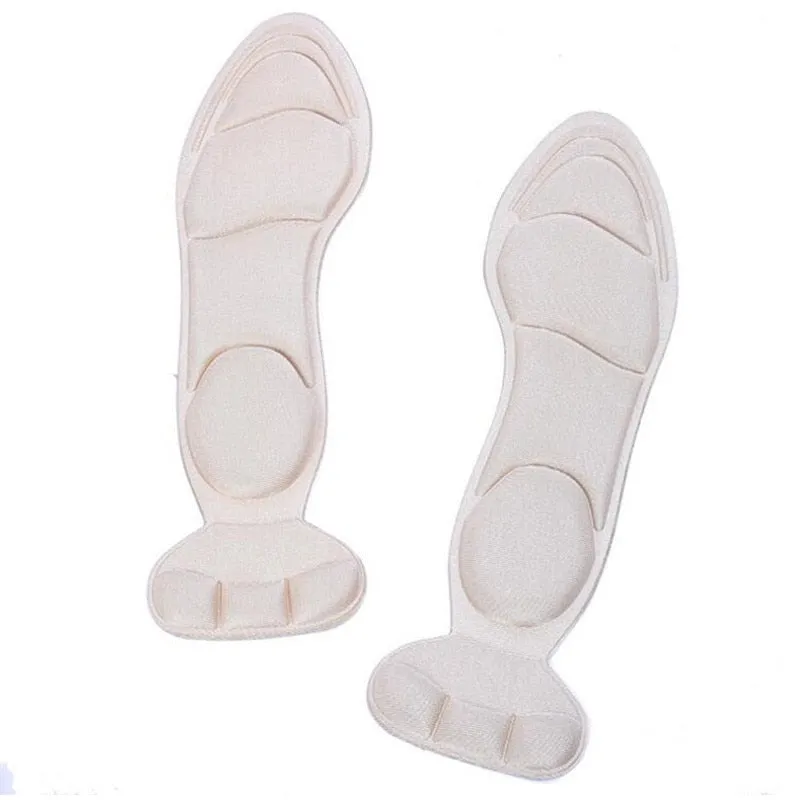 1 Pair 7D Comfort Breathable Women's Fashion Insoles Massage High-heeled Shoes Insoles Anti-slip Heel Post Back Cushion Pads