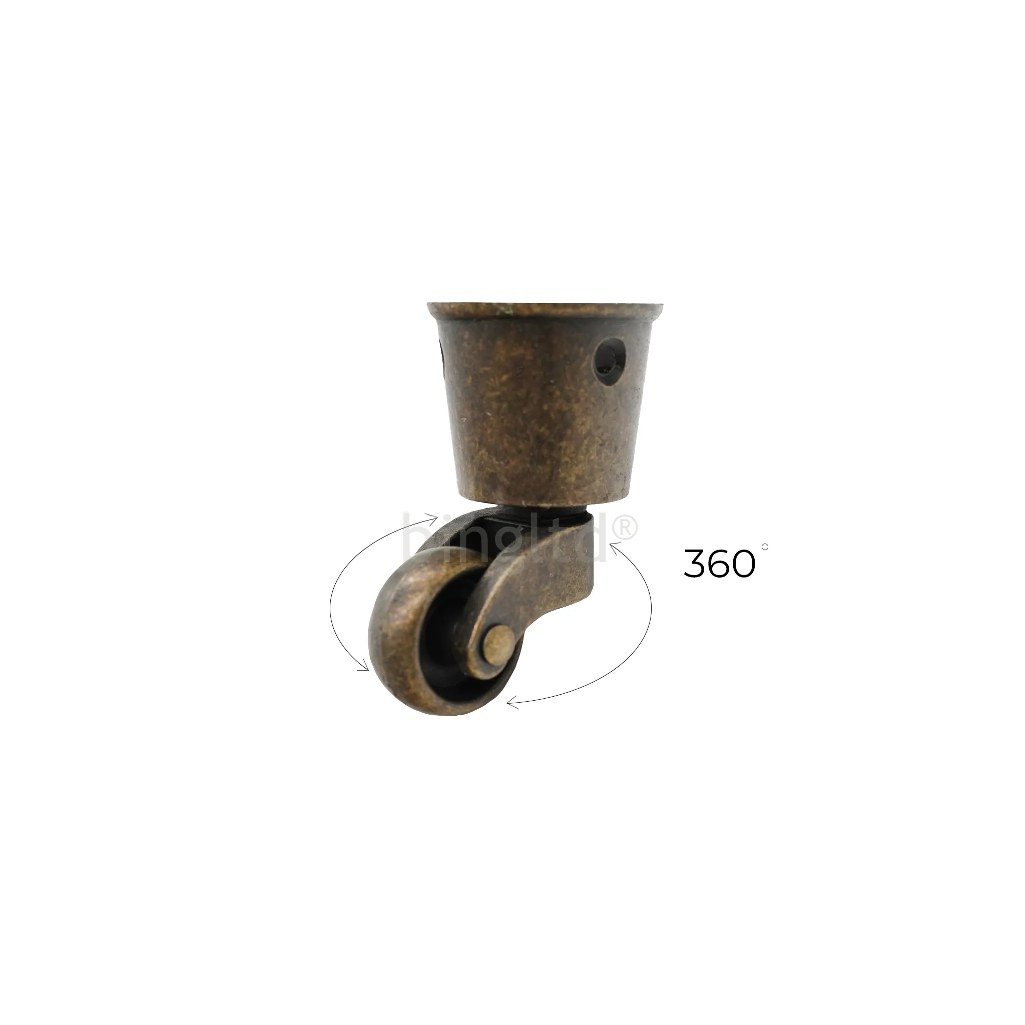 2.3" Metal Swivel Antique Brass Round Cup Furniture Caster (MC-3730C-Color)