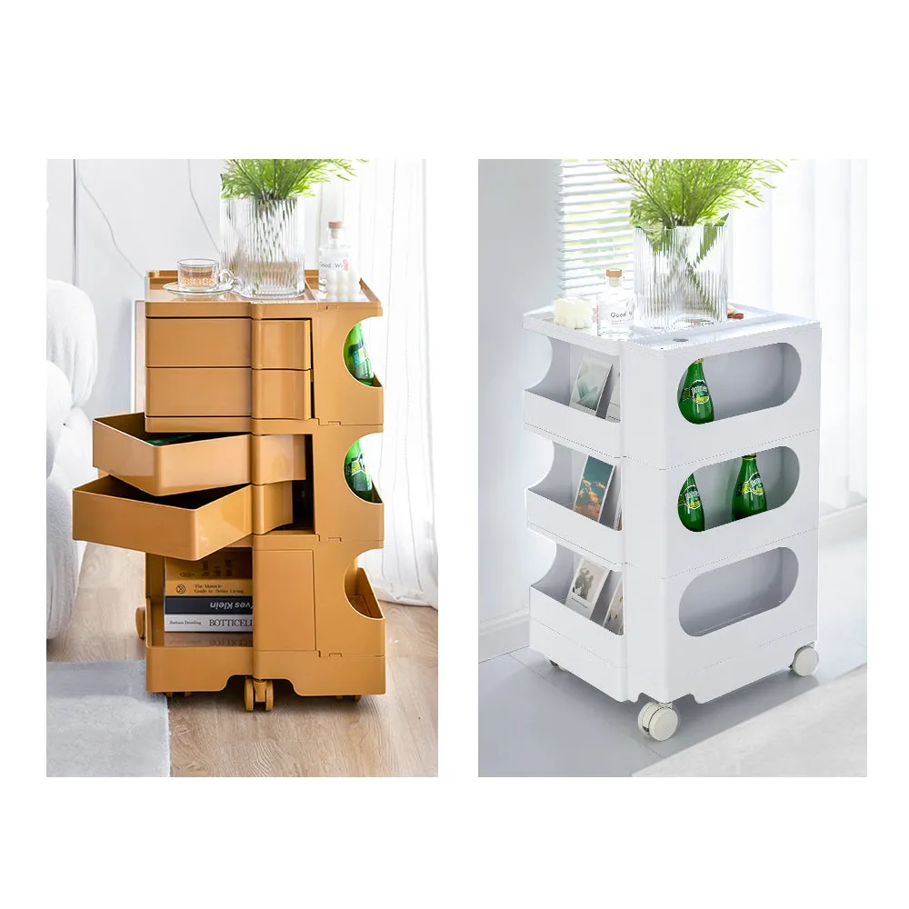 5-Tier Storage Trolley w/ 360° Wheels, Fold-Out Shelves - ArtissIn