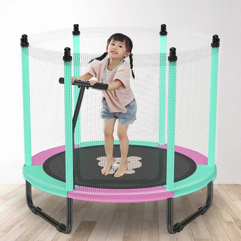 59Inch Indoor & Outdoor Trampoline with Enclosure For Child -  Foldable Design