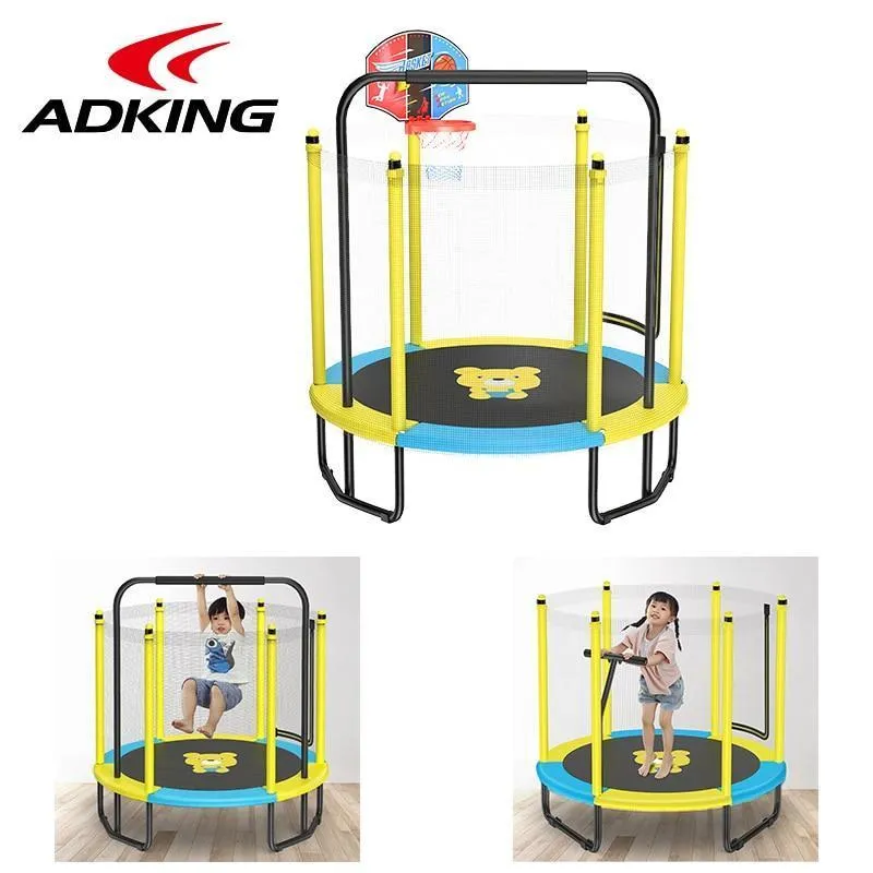 59Inch Indoor & Outdoor Trampoline with Enclosure For Child -  Foldable Design