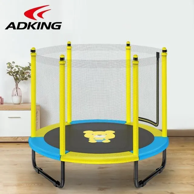 59Inch Indoor & Outdoor Trampoline with Enclosure For Child -  Foldable Design