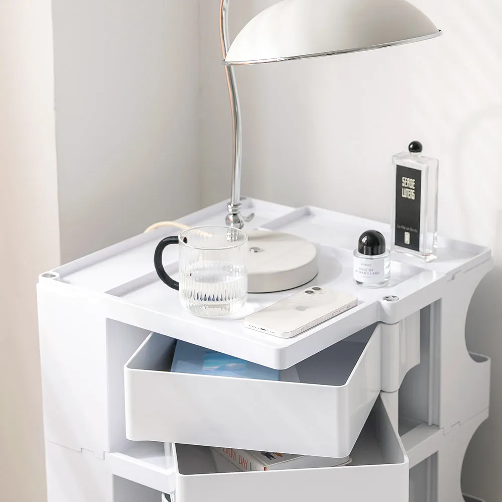 Artiss Storage Trolley Cart Bedside Table 5 Tier White