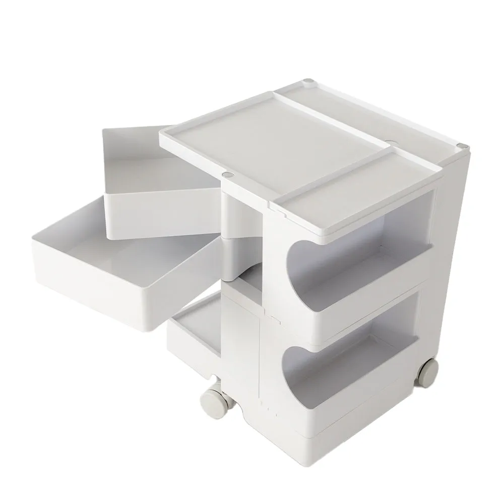 ArtissIn Bedside Table Side Tables Nightstand Organizer Replica Boby Trolley 3Tier White