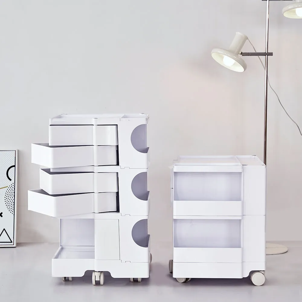 ArtissIn Bedside Table Side Tables Nightstand Organizer Replica Boby Trolley 3Tier White