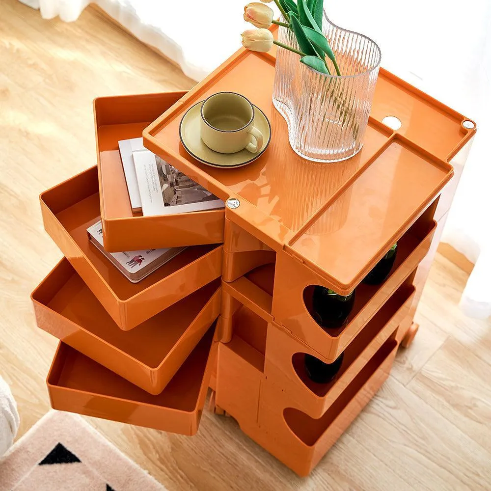 ArtissIn Replica Boby Trolley Bedside Table Storage Shelf Mobile 5 Tier Orange