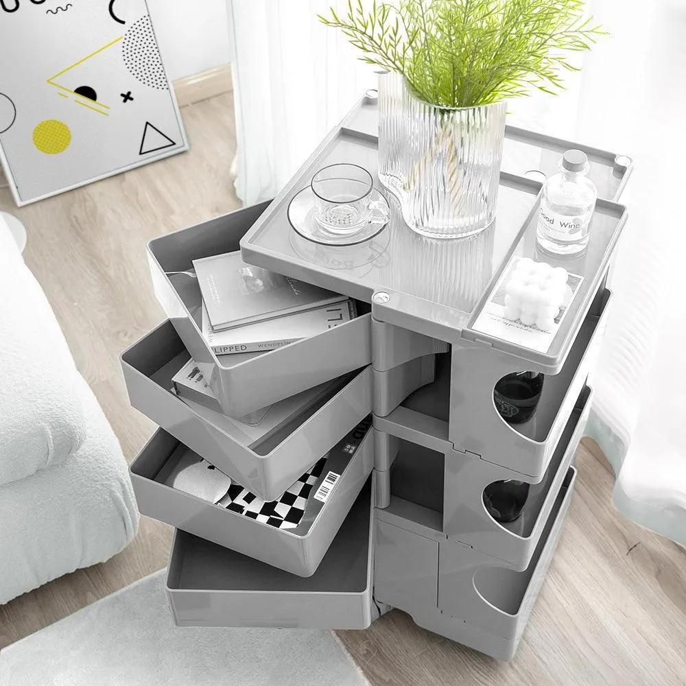 ArtissIn Replica Boby Trolley Storage Bedside Table Cart Mobile 5 Tier Grey