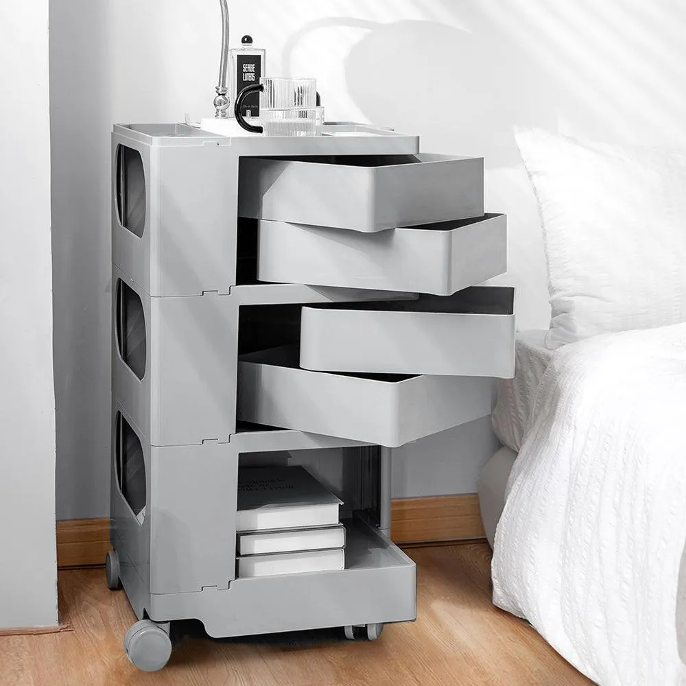 ArtissIn Replica Boby Trolley Storage Bedside Table Cart Mobile 5 Tier Grey