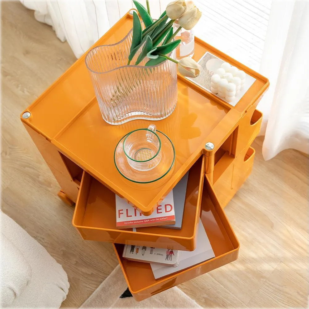 ArtissIn Replica Boby Trolley Storage Bedside Table Mobile Cart 3 Tier Orange