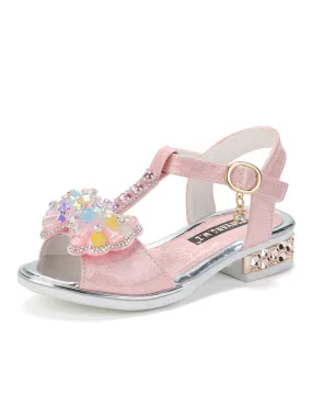 Bejeweled Princess T-Strap Sandals By Liv and Mia