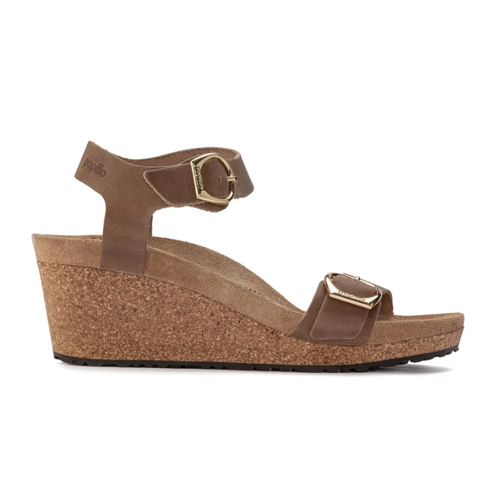 Birkenstock Soley Ring-Buckle Narrow Wedge Sandal (Women) - Cognac Oiled Leather