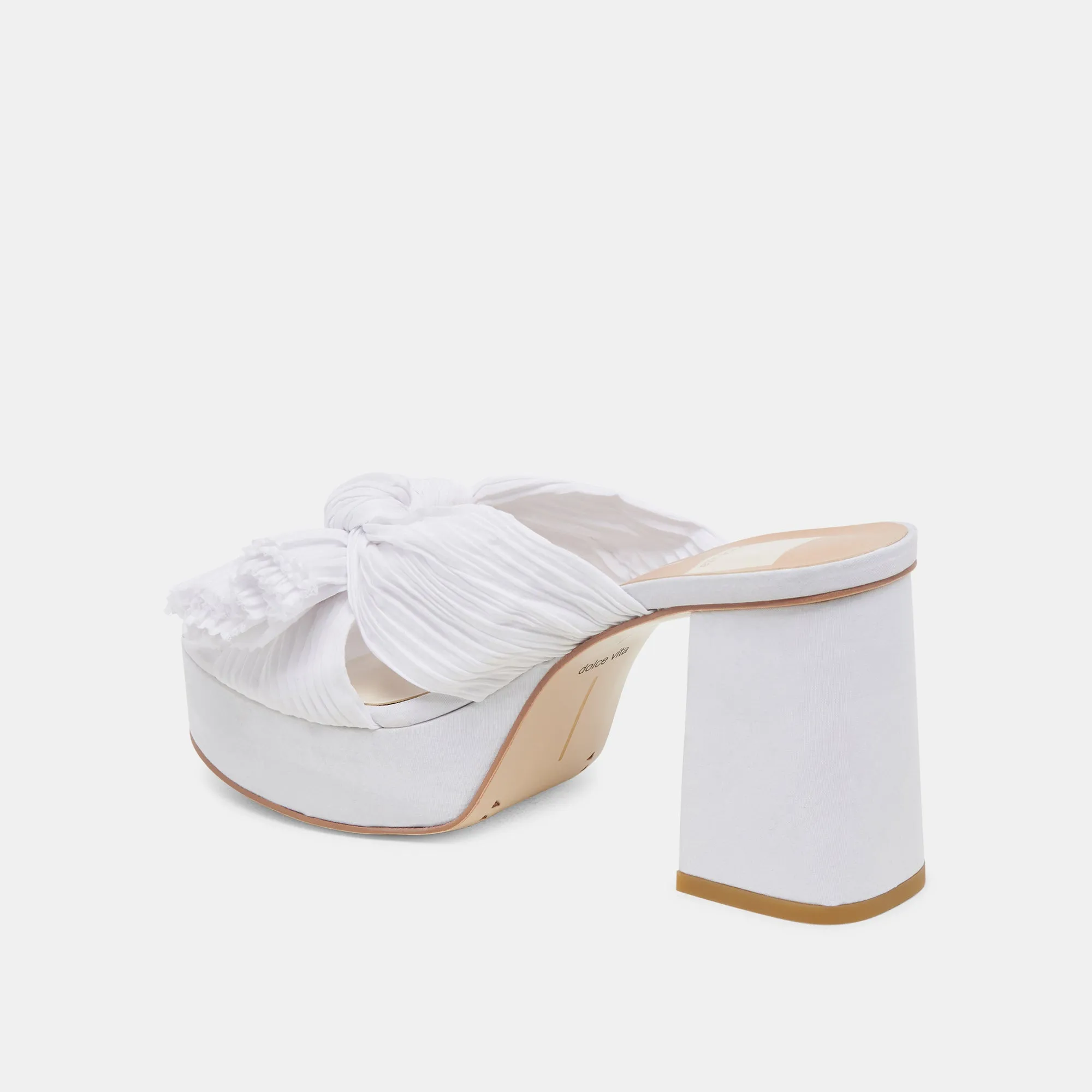 BLARE HEELS WHITE SATIN