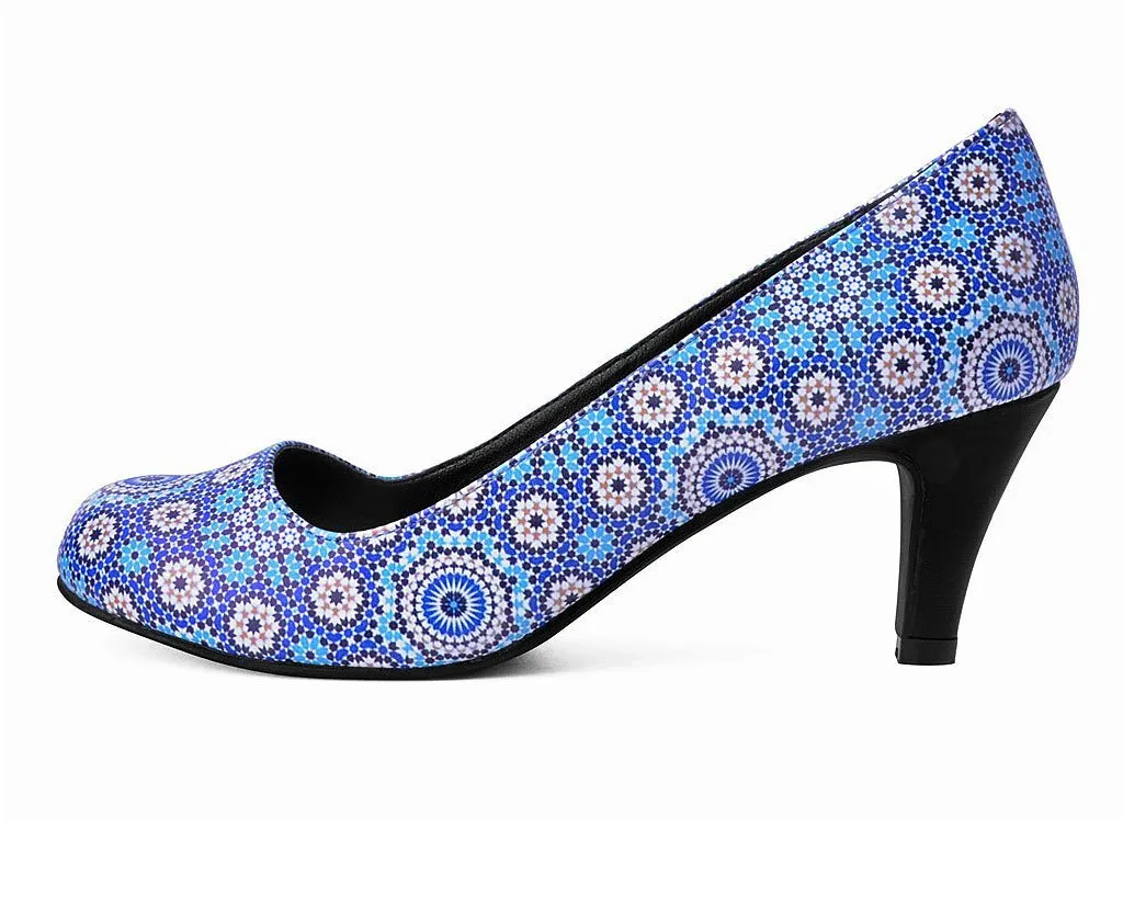 Blue Mosaic Anti-Pop Heel