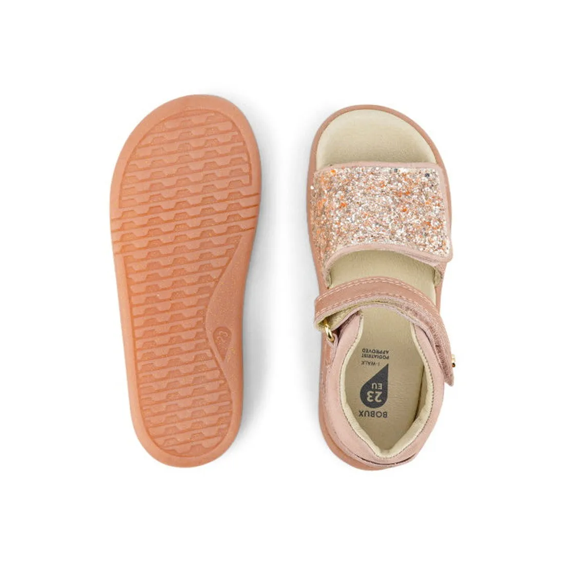 Bobux iwalk IW Gem Girls Leather Sparkle Sandal Rose Gold