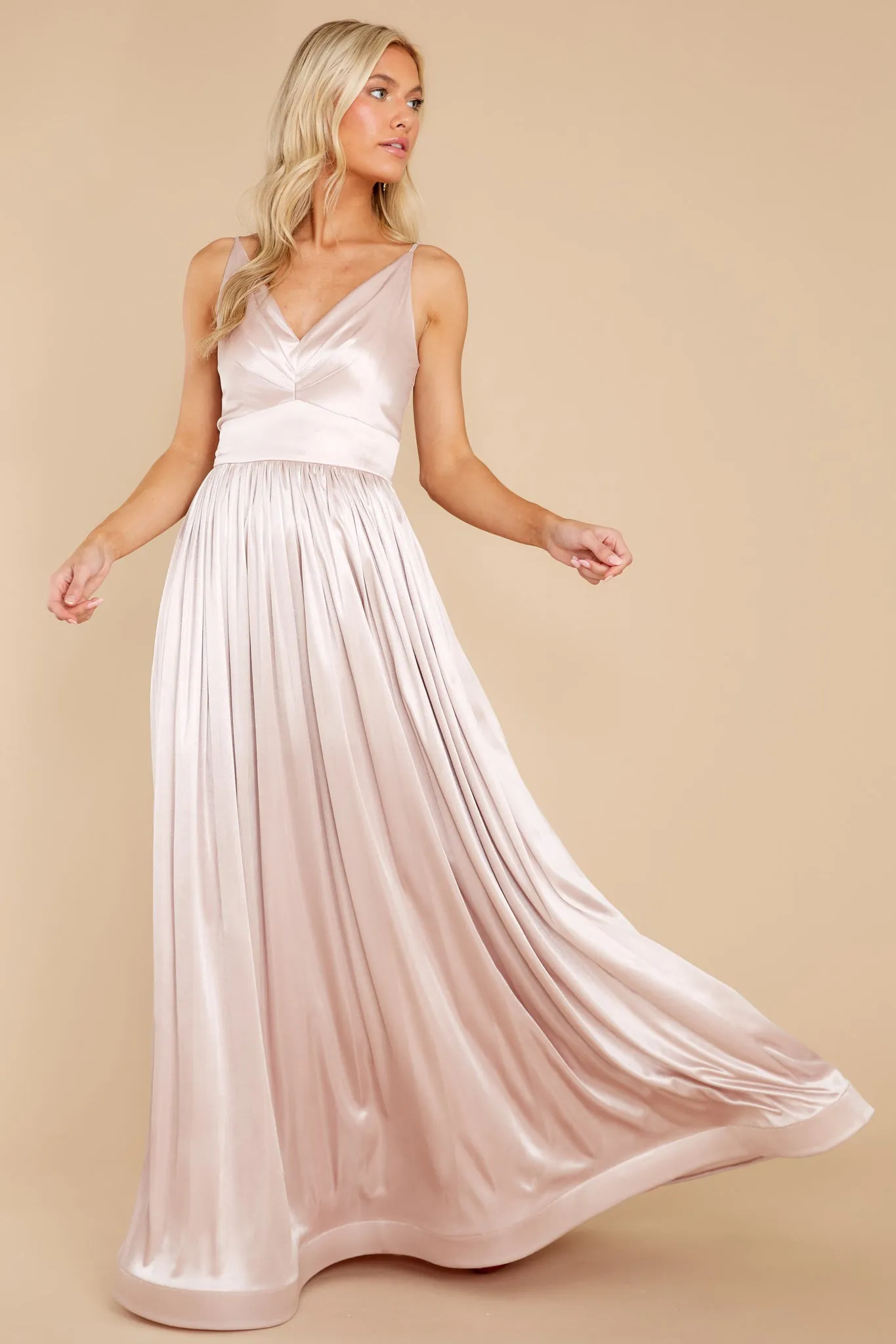 Catch The Wind Champagne Maxi Dress