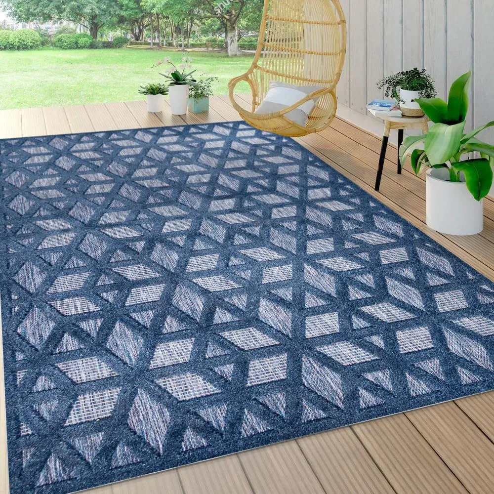 Celia neutral Geometric Indoor/outdoor Area Rug