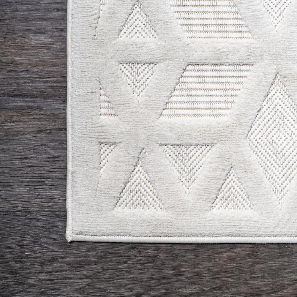 Celia neutral Geometric Indoor/outdoor Area Rug