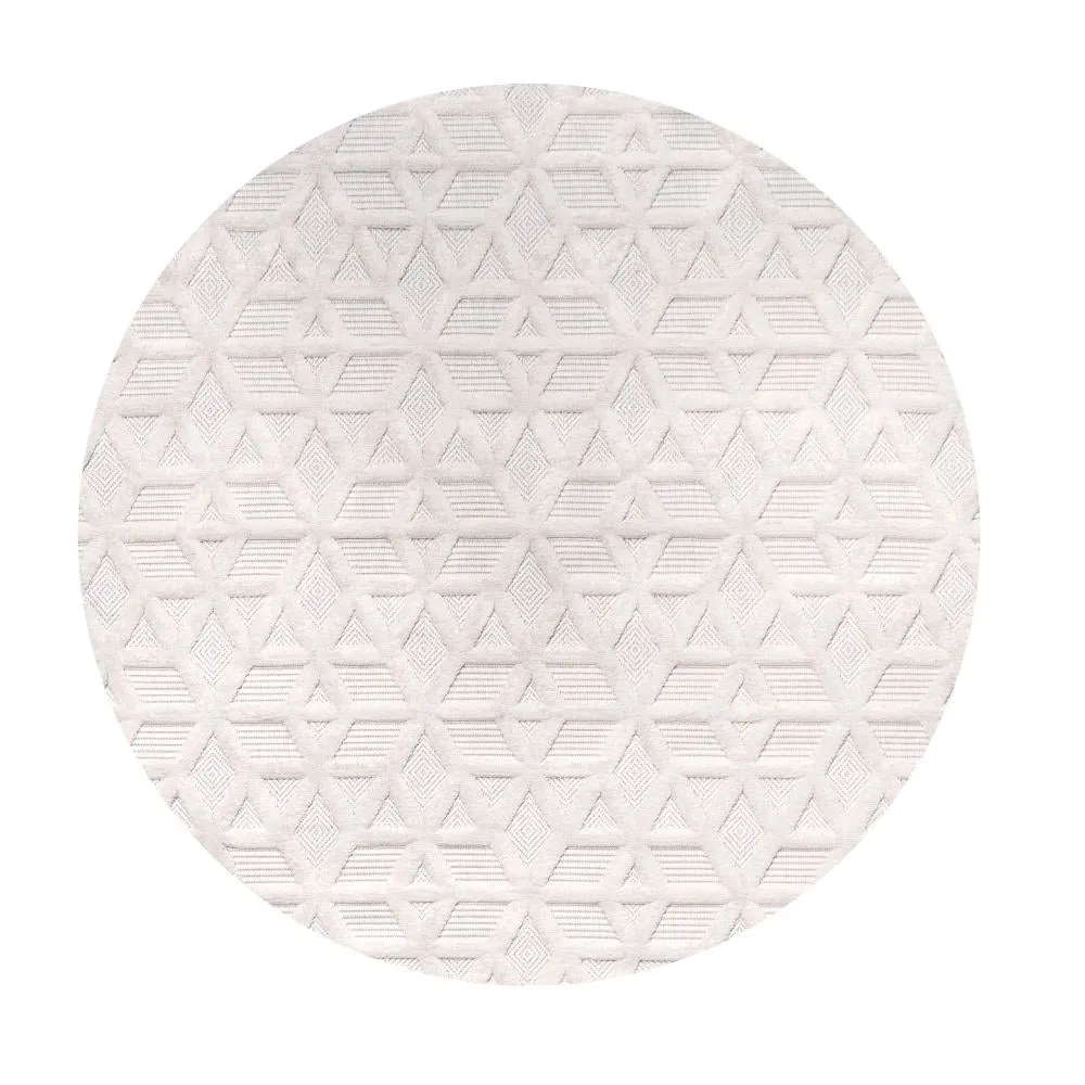 Celia neutral Geometric Indoor/outdoor Area Rug