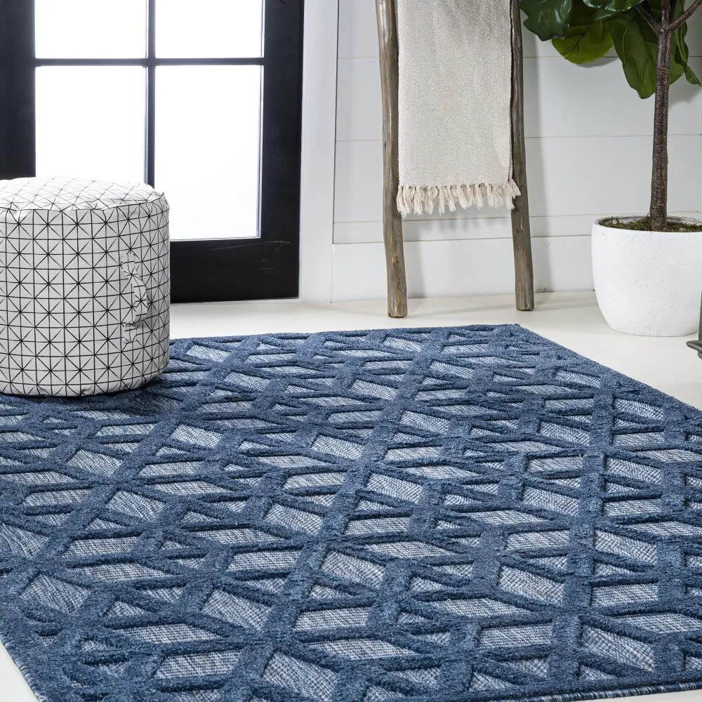 Celia neutral Geometric Indoor/outdoor Area Rug