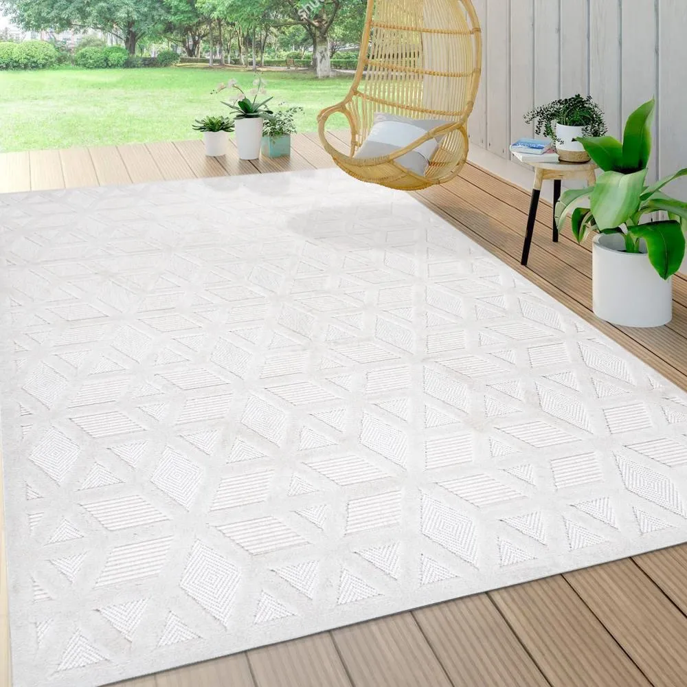 Celia neutral Geometric Indoor/outdoor Area Rug