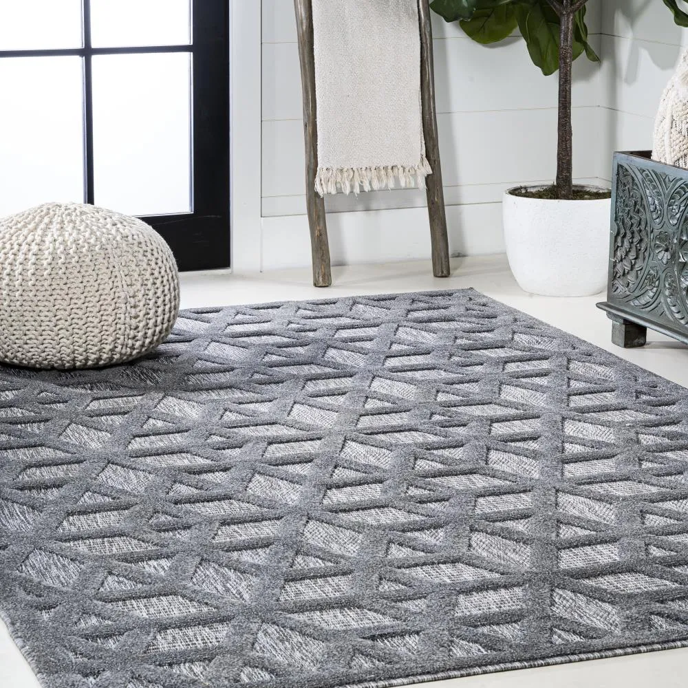 Celia neutral Geometric Indoor/outdoor Area Rug