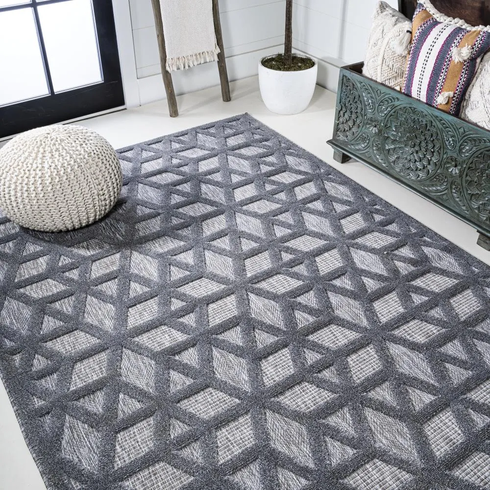 Celia neutral Geometric Indoor/outdoor Area Rug