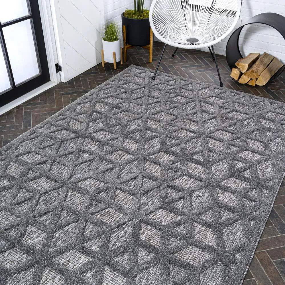 Celia neutral Geometric Indoor/outdoor Area Rug