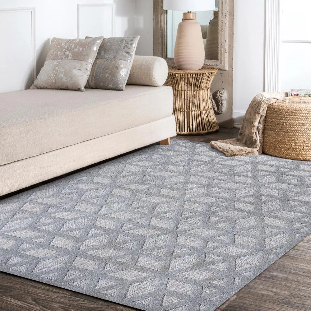 Celia neutral Geometric Indoor/outdoor Area Rug