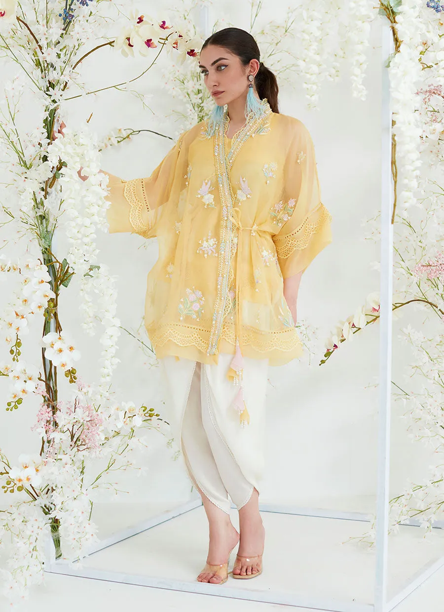 Clarita Lemon Organza Wrap