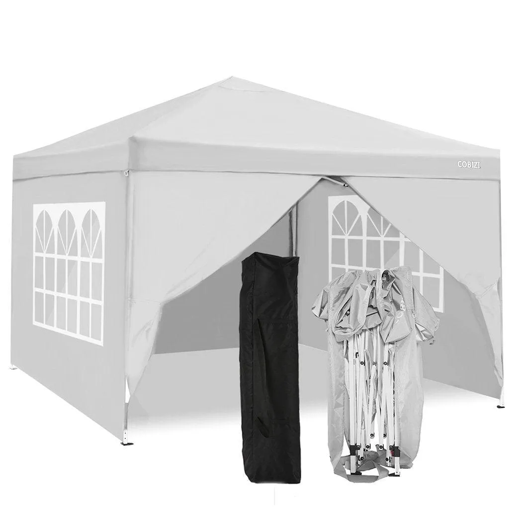 COBIZI Pop Up Canopy Shade Waterproof Tent 10'x10' with 4 Sidewalls