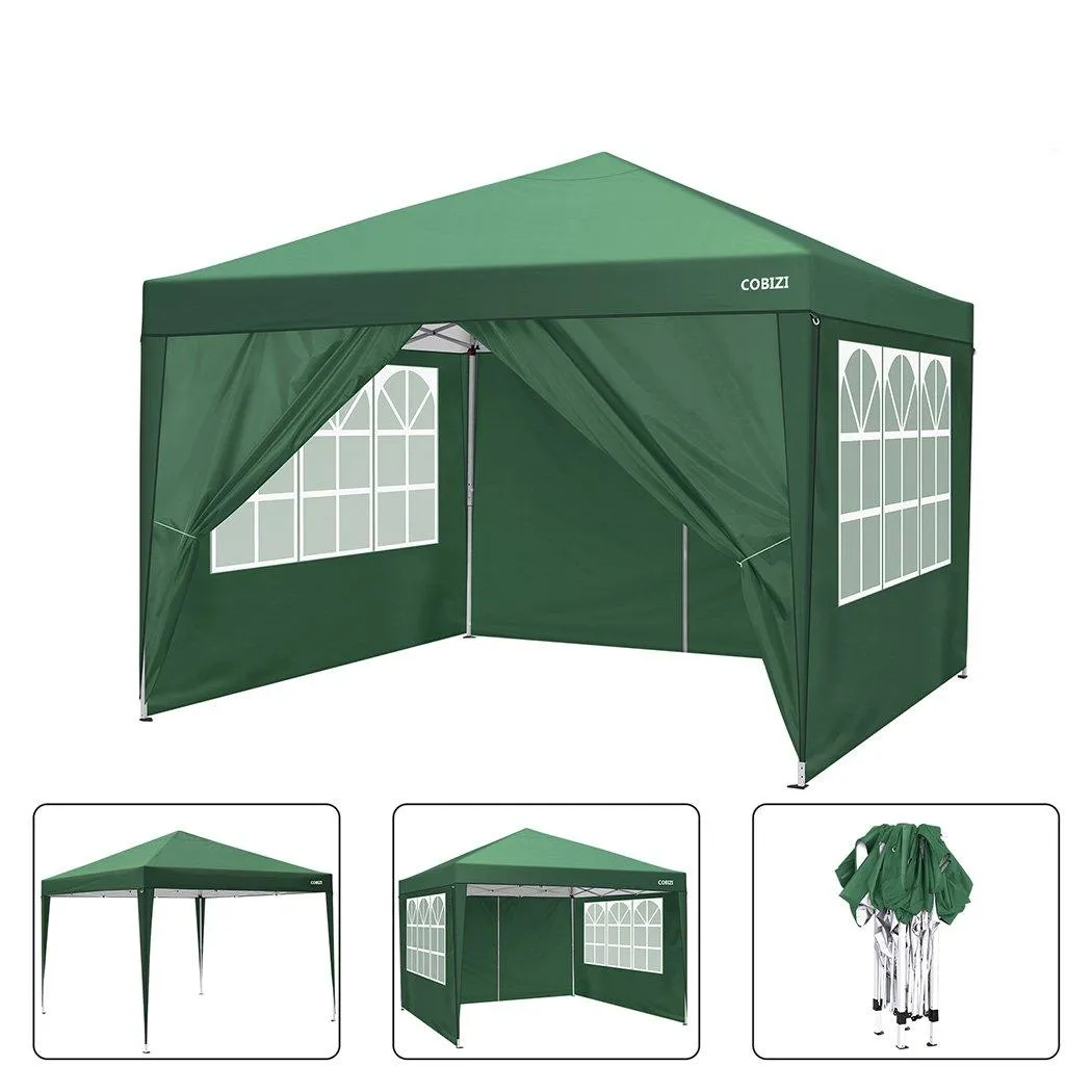 COBIZI Pop Up Canopy Shade Waterproof Tent 10'x10' with 4 Sidewalls