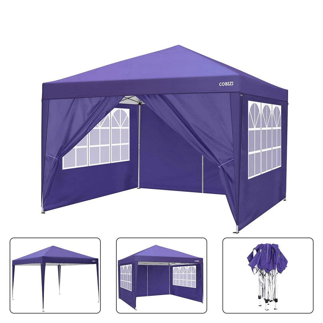 COBIZI Pop Up Canopy Shade Waterproof Tent 10'x10' with 4 Sidewalls