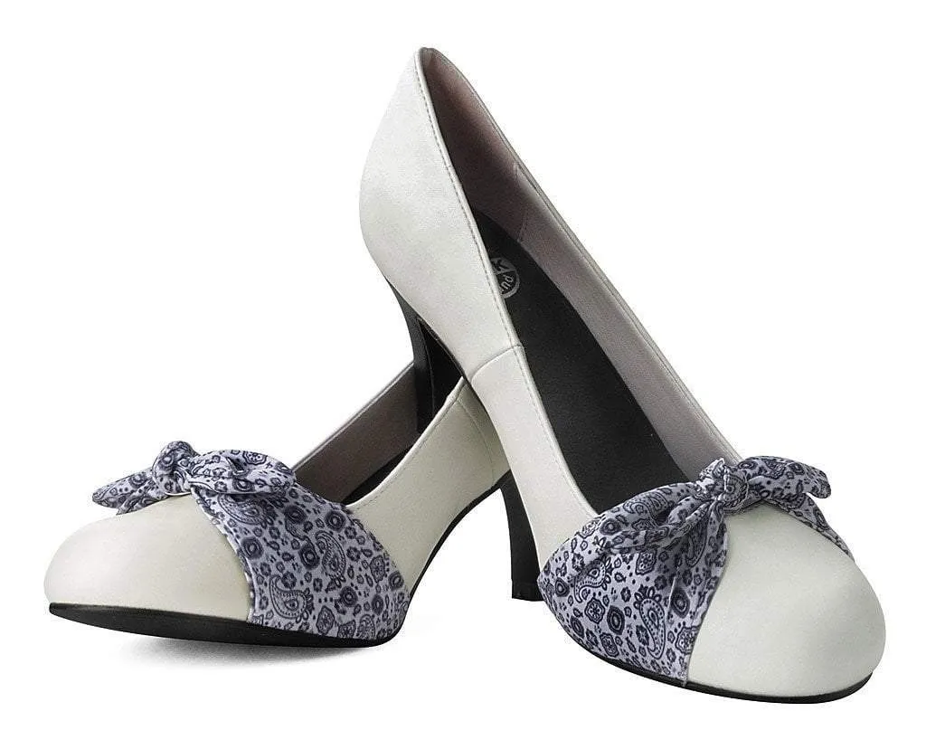 Cream & Blue Bandana Anti-Pop Heel