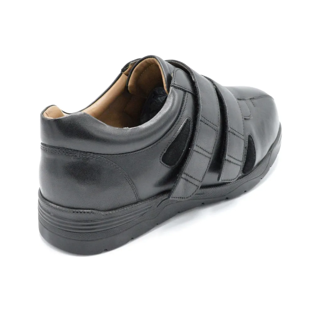 DB Darren - Mens Extra Wide Velcro Close Shoe - 6V (6E-8E) Fitting - Black