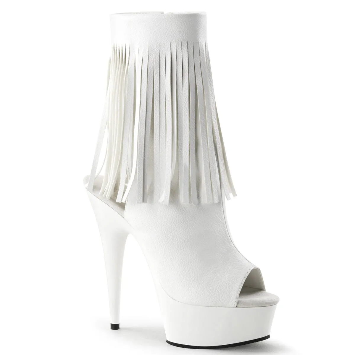 DELIGHT-1019 White Faux Leather/White