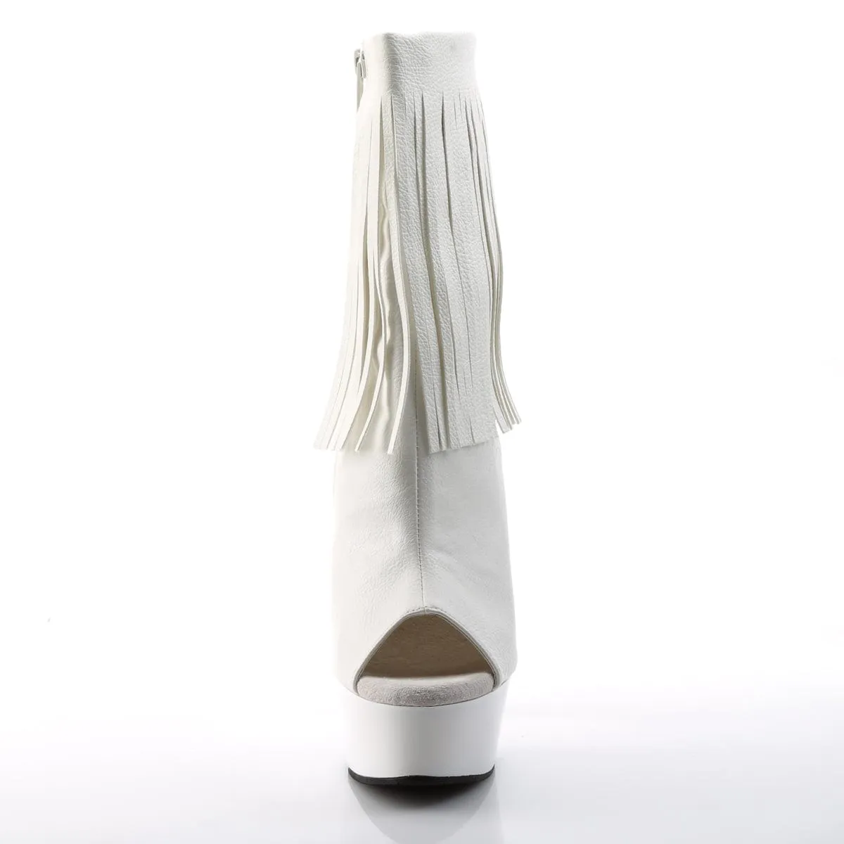 DELIGHT-1019 White Faux Leather/White