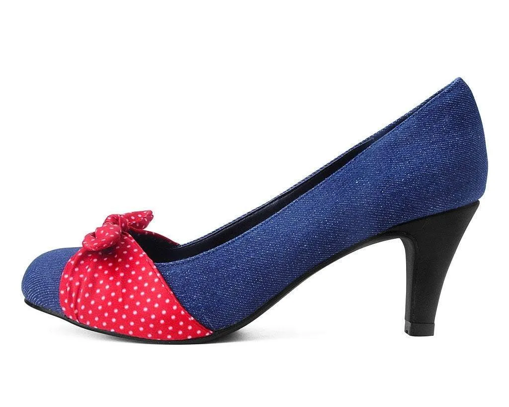 Denim & Red Bandana Anti-Pop Heel