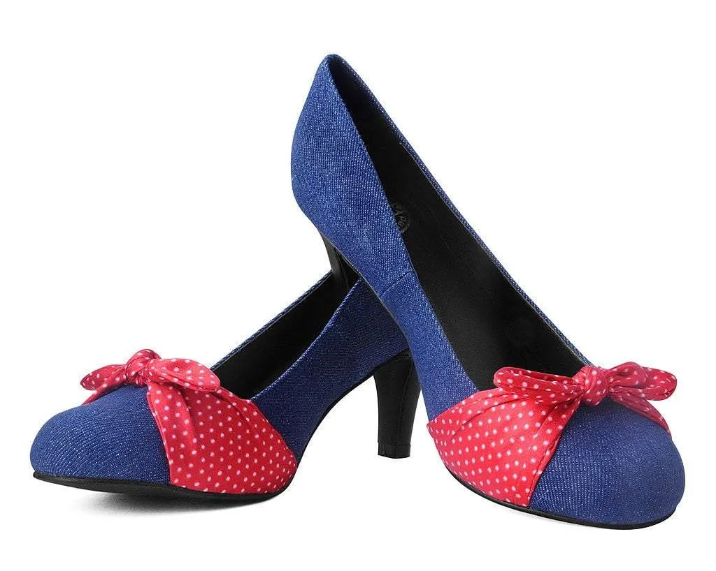 Denim & Red Bandana Anti-Pop Heel