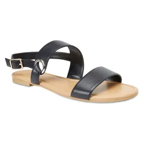 Desire Sandal in Black Leather