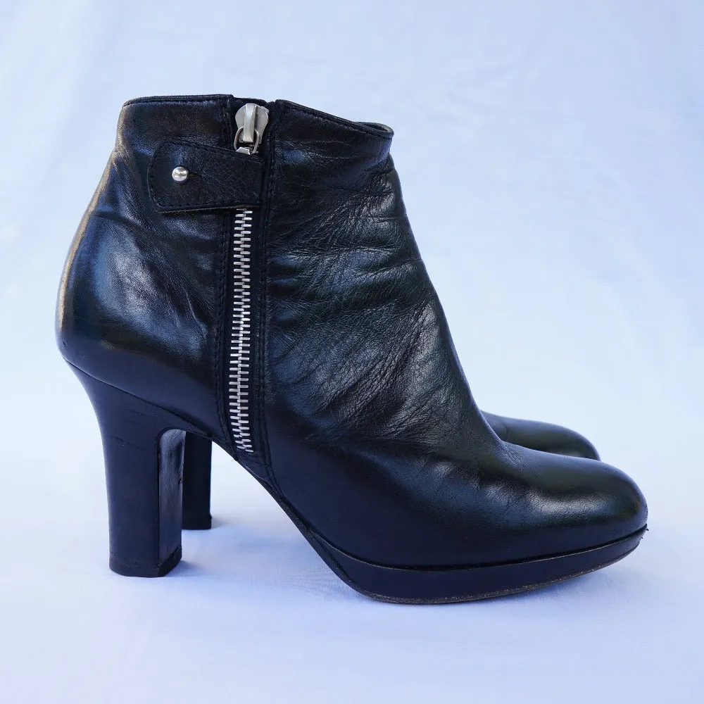 Dries Van Noten Leather Black Bootie