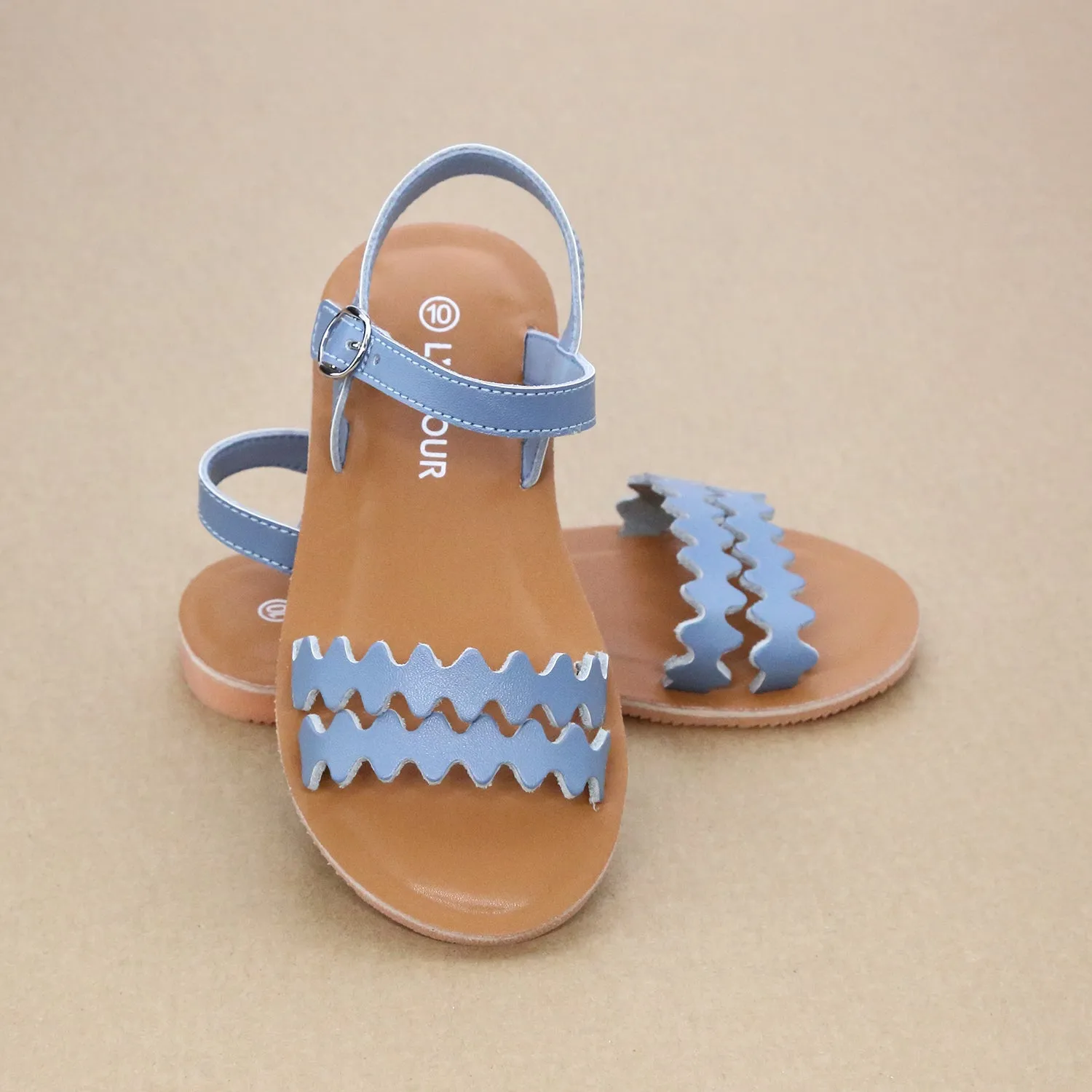 Eden Girls Scalloped Leather Sandal