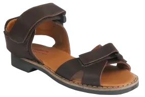 Elefante Velcro Girls School Sandals - Brown