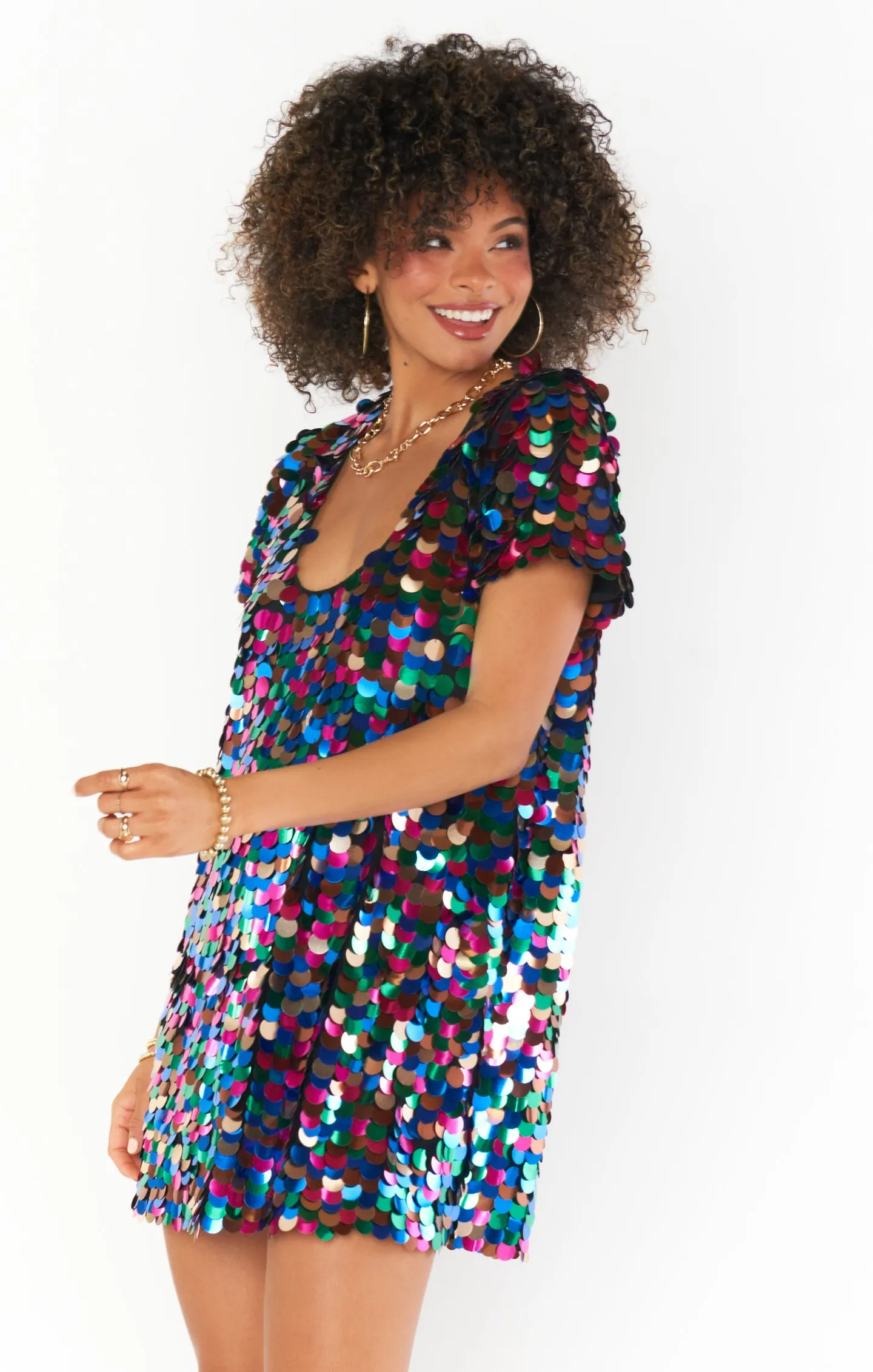 Emi Mini Dress ~ Rainbow Sequins