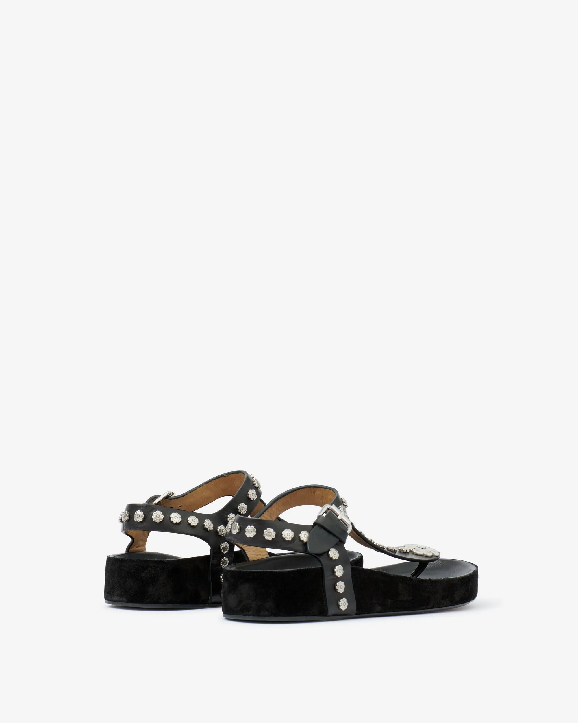 Enore Sandals in Black/ Silver