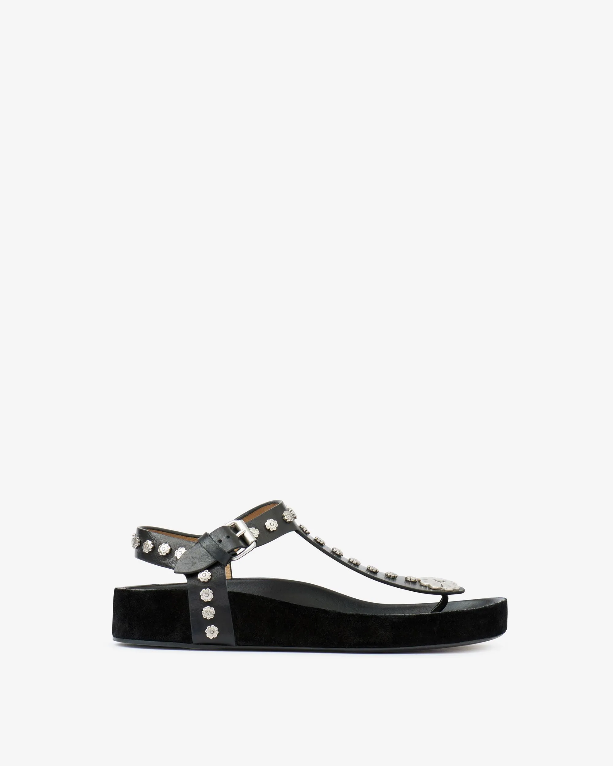 Enore Sandals in Black/ Silver