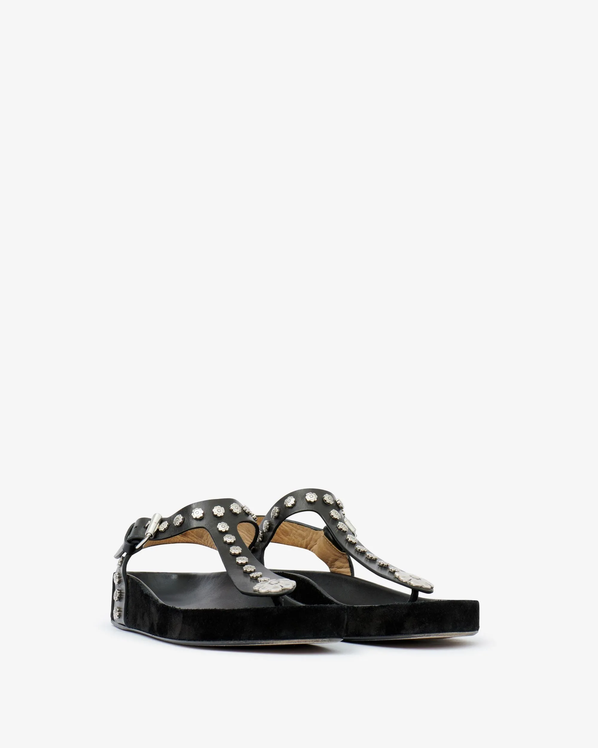 Enore Sandals in Black/ Silver