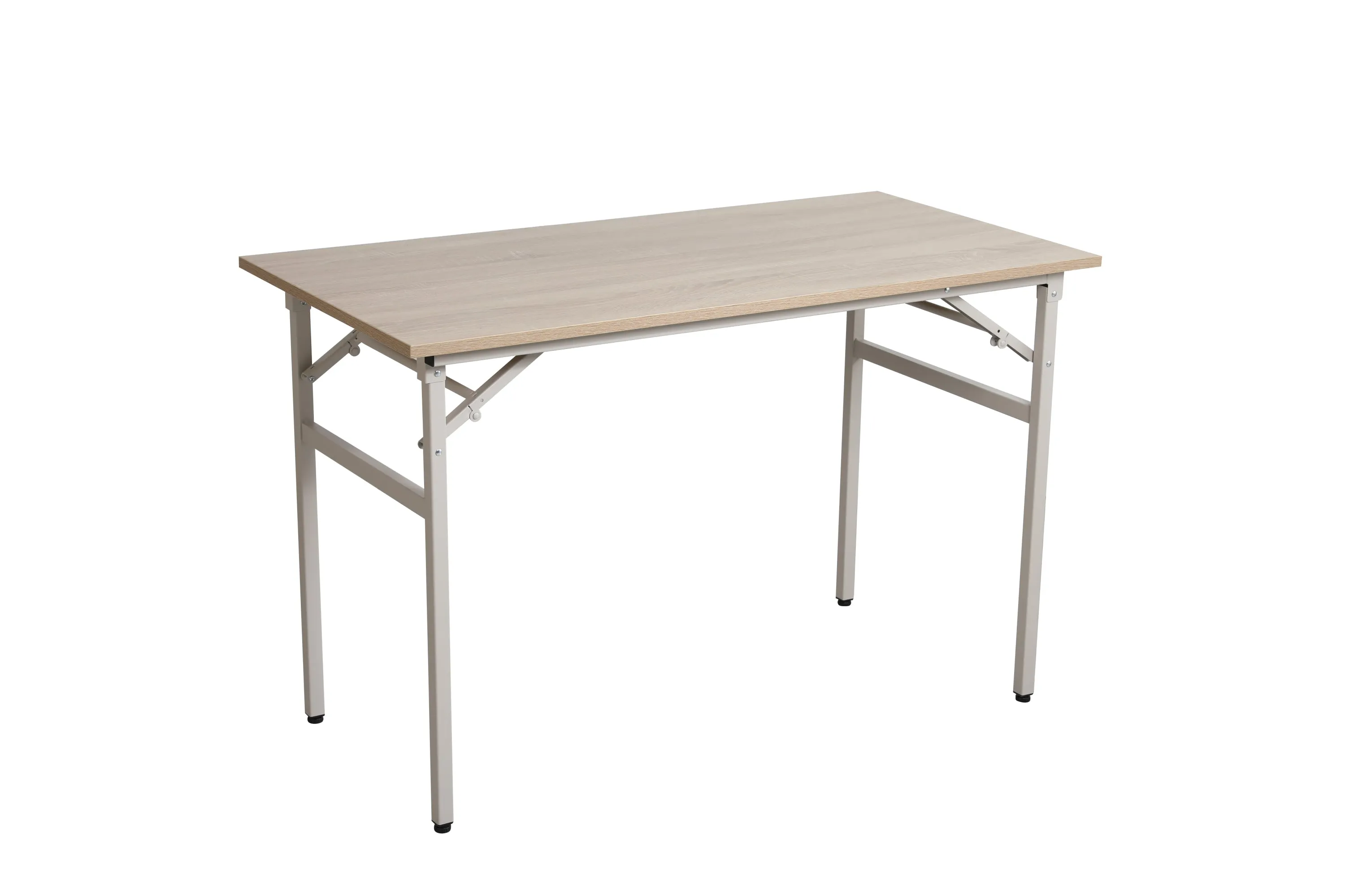 Folding Computer Workstation Desk: No Installation, 31.5x15.7 inches, Beige