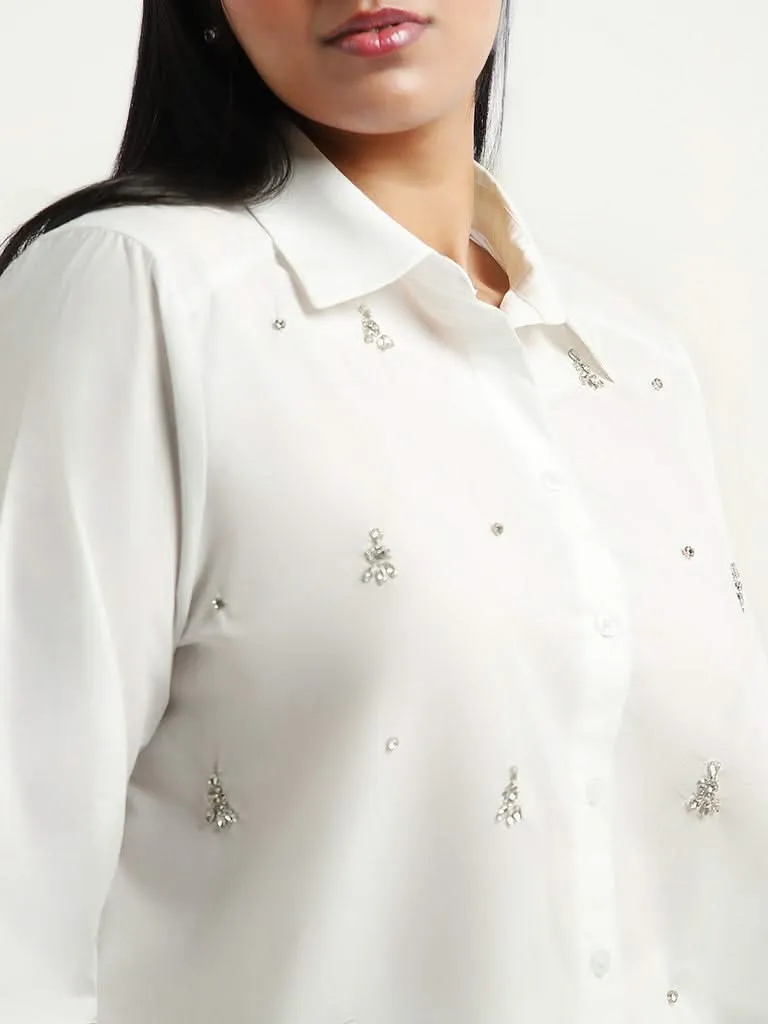 Gia White Embellished Shirt