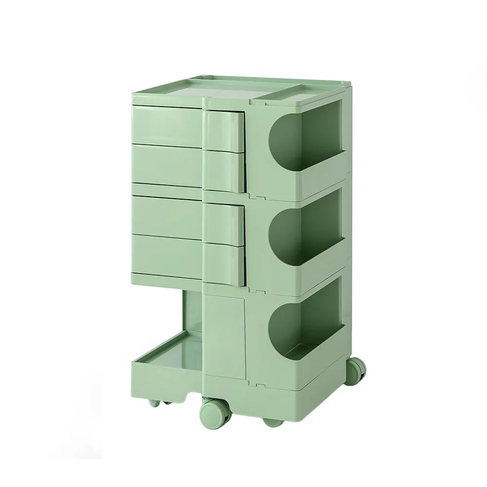 Green 5-Tier Folding Storage Trolley Cart - ArtissIn