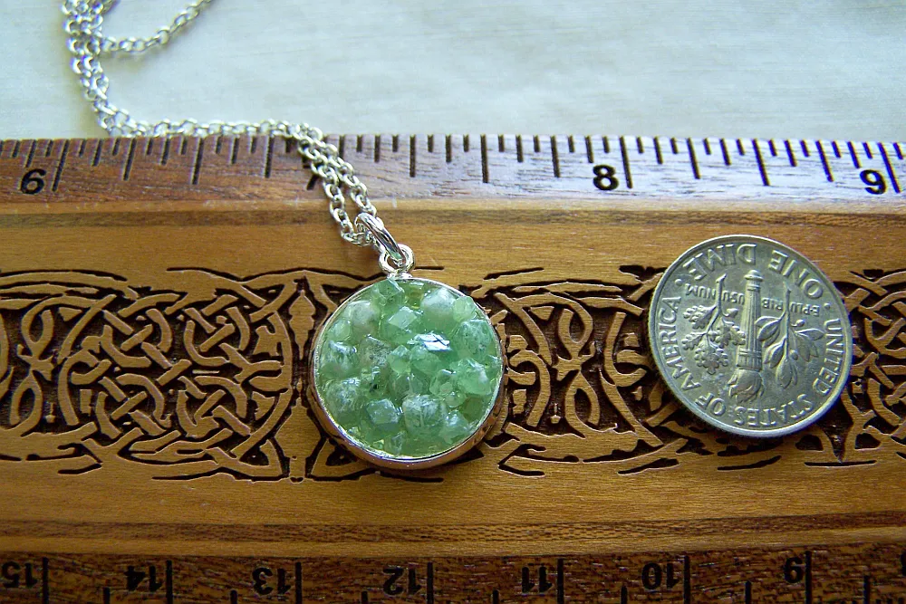 Green Demantoid Garnet Gemstone Crystal Pendant